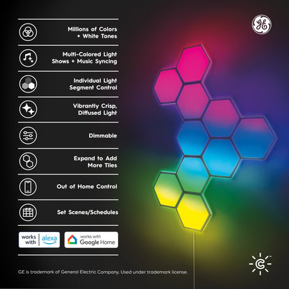 10 -Pack 1-Ft X 1-Ft Multicolor LED Panel Light