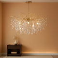30 Inch Golden Crystal Raindrop Chandelier 10 Light