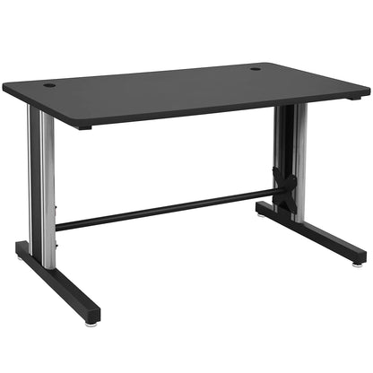 Gaming Desk, Computer Desk 25" X 58" Student PC Desk Office Desk Extra Large Modern Ergonomic Gaming Style Table Workstation - Black and Grey Frame - Black Top - by