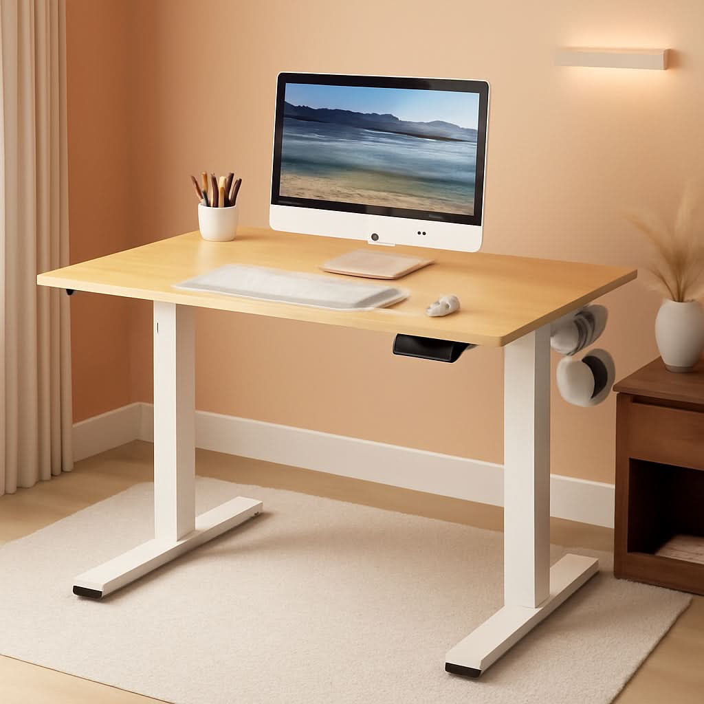 Oak Electric Height Adjustable Standing Desk 40x24