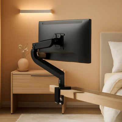 32 Inch Gas Spring Monitor Arm With Clamp VESA Black