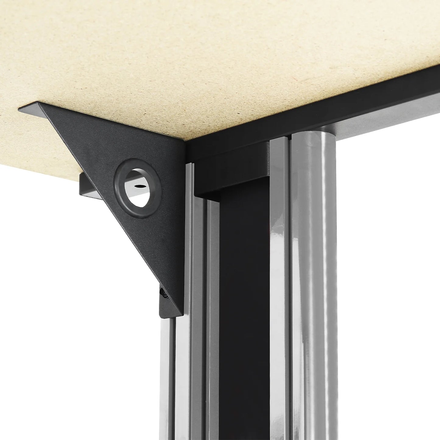 Gaming Desk, Computer Desk 25" X 58" Student PC Desk Office Desk Extra Large Modern Ergonomic Gaming Style Table Workstation - Black and Grey Frame - Black Top - by