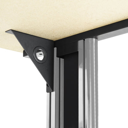 Gaming Desk, Computer Desk 25" X 58" Student PC Desk Office Desk Extra Large Modern Ergonomic Gaming Style Table Workstation - Black and Grey Frame - Black Top - by