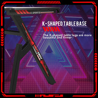 Computer Desk Gaming Desk Student PC Desk Writing Desk Office Desk Modern Ergonomic Racing Style Table Workstation Carbon Fiber Headphone Hook (47In, Red)