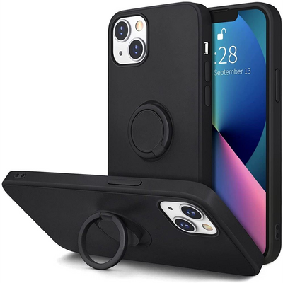 Cellect Samsung S22 Ultra szilikon tok gyűrűvel fekete (CEL-RING-S22U-BK)