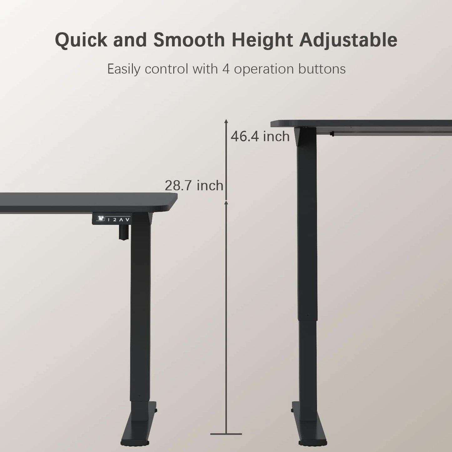 Electric Height Adjustable Standing Desk 55 X 24 Inches